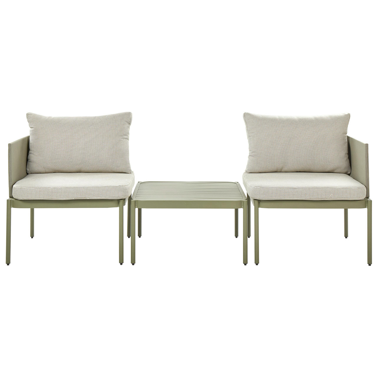 Conjunto de jardim com mesa 2 lugares TERRACINA Metal Verde-oliva