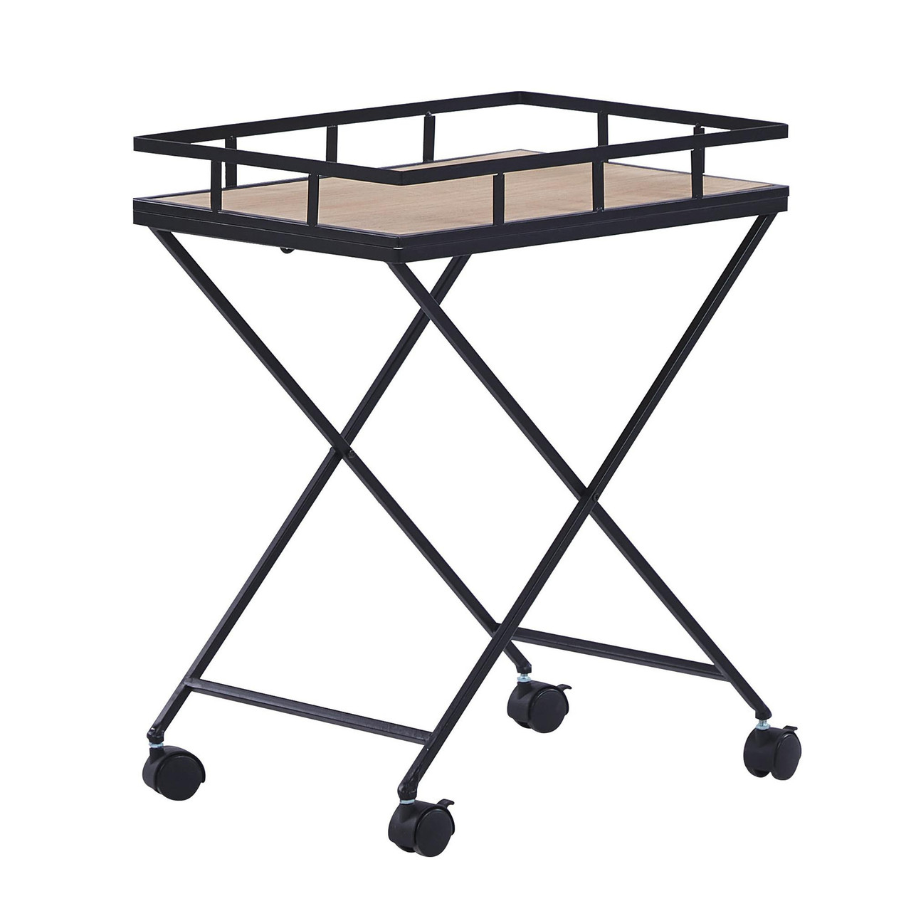 Carrito de cocina Leoti em ferro e tampo MDF