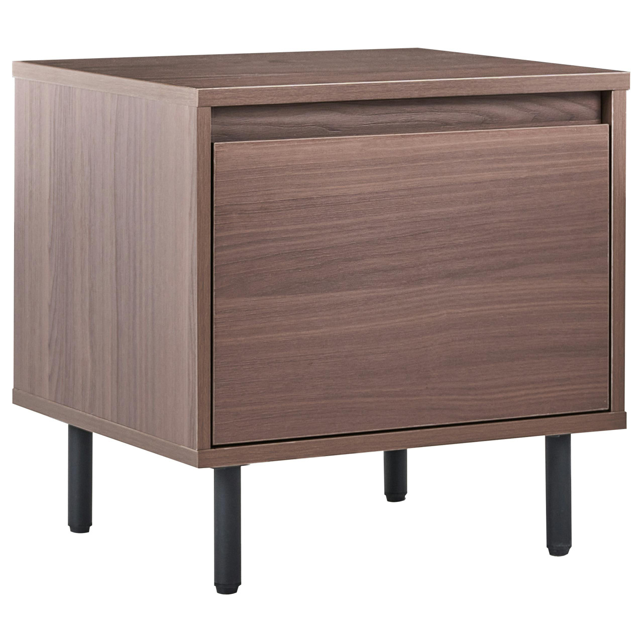 Mesa de cabeceira com gaveta BELIANI Nikea de MDF, Aglomerado de madeira Castanho 45x40x45