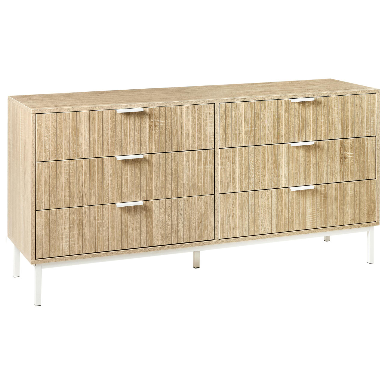 Cómoda 6 gavetas ROYALLA Castanho claro