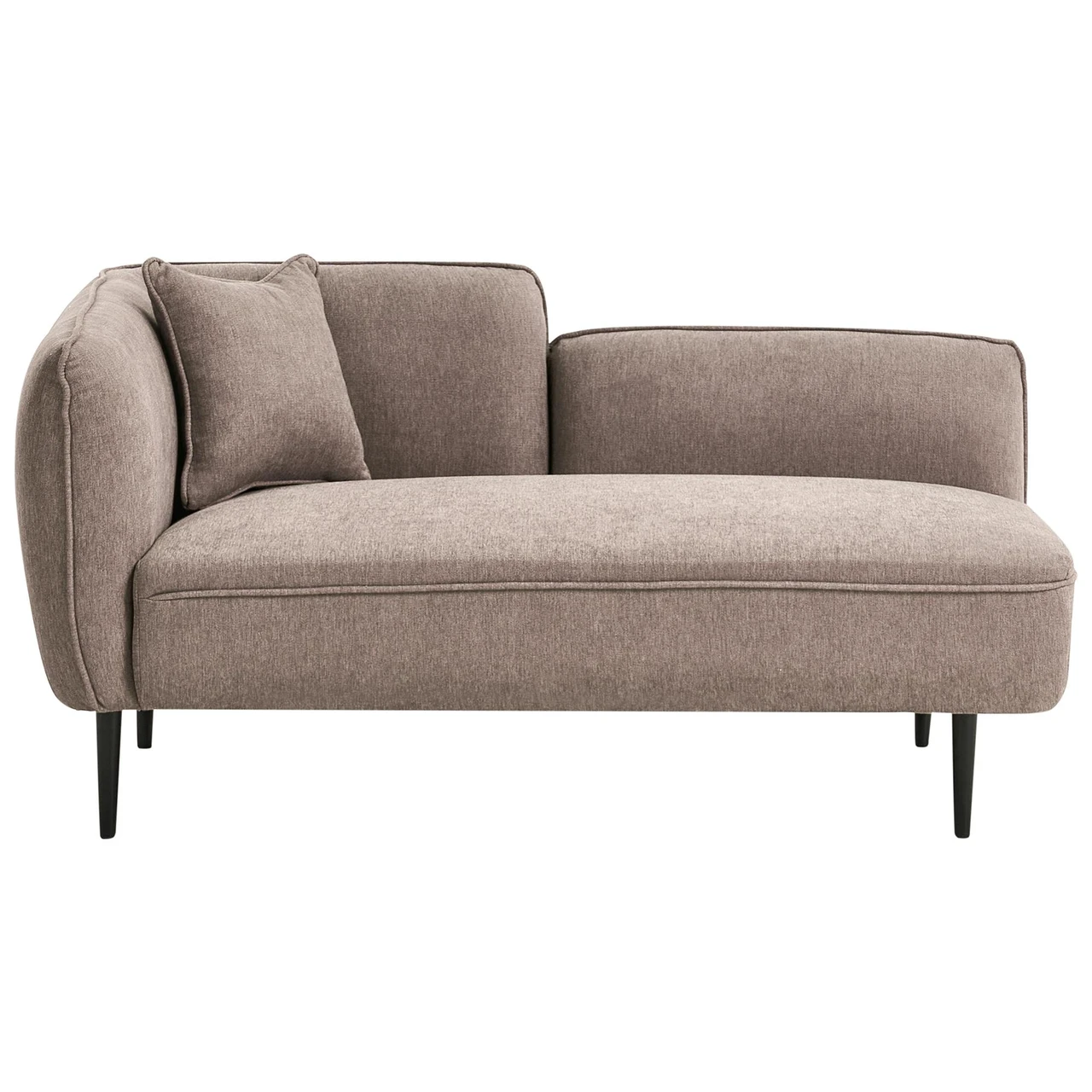 Chaise Longue Izquierdo Beliani Chevannes De Tela Marrón 138x77x74