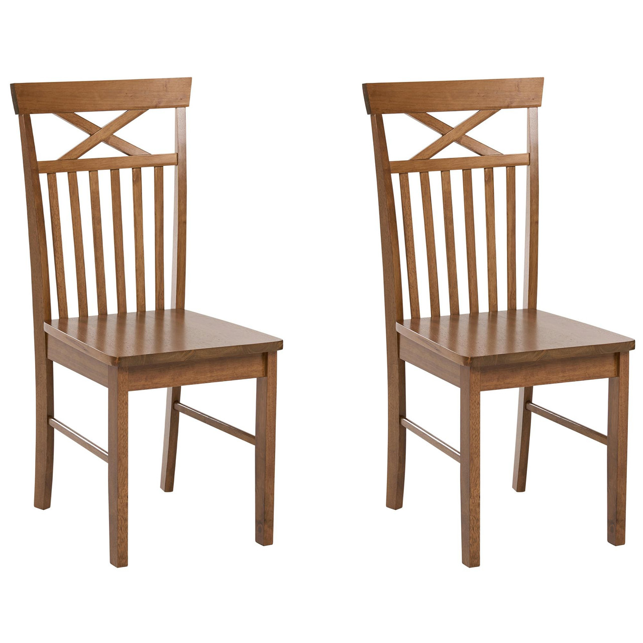 Conjunto de 2 cadeiras de jantar clássicas em madeira de seringueira BELIANI Houston de Madeira de seringueira Preto 44x51x94