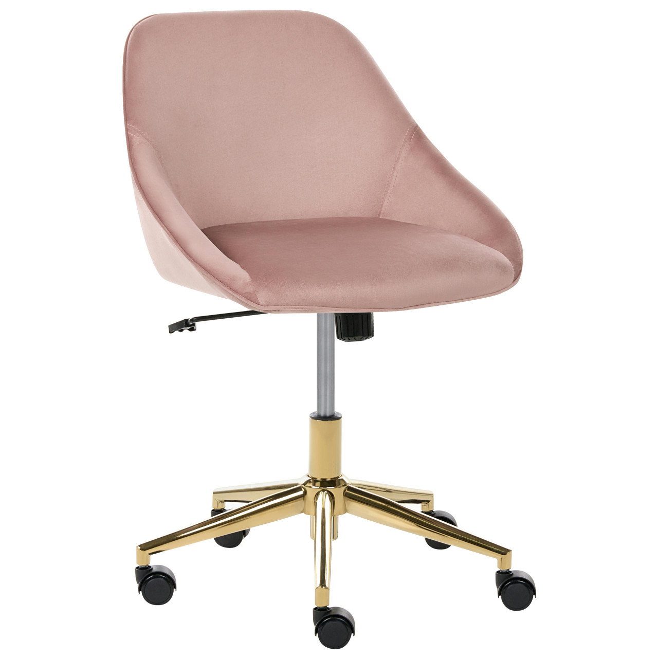 Cadeira home office BELIANI Bardsdale de Veludo Rosa 54x54x85