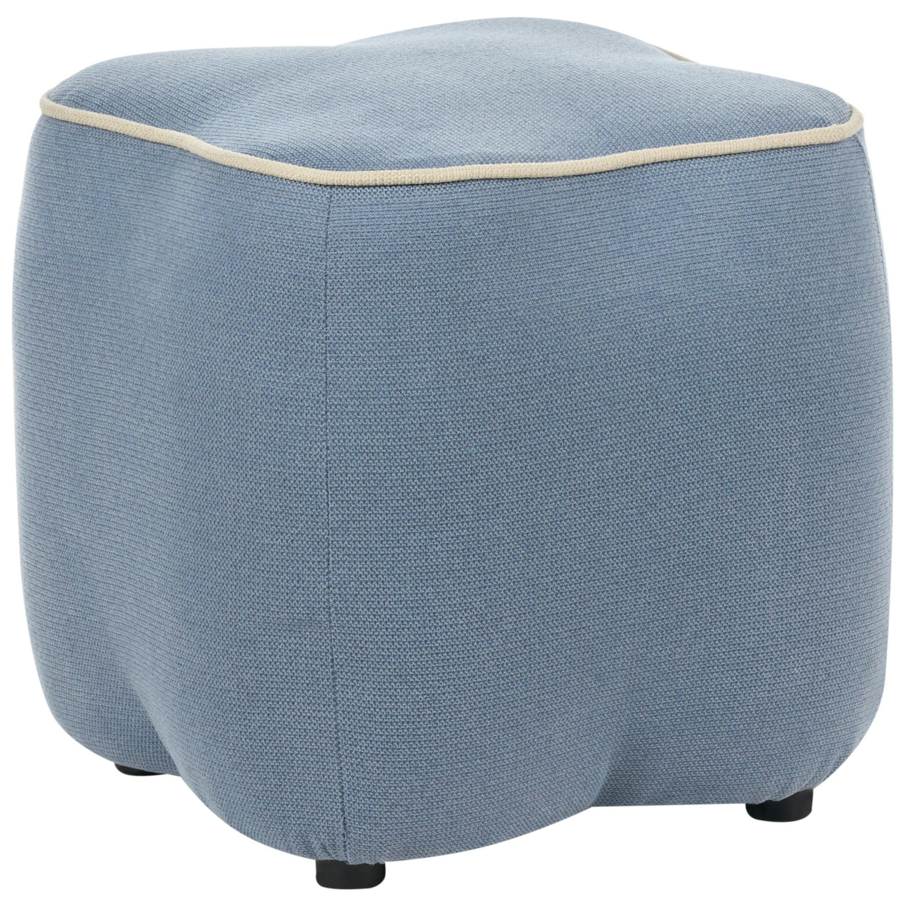 Pufe BELIANI Juno de Tecido Azul 35x35x38