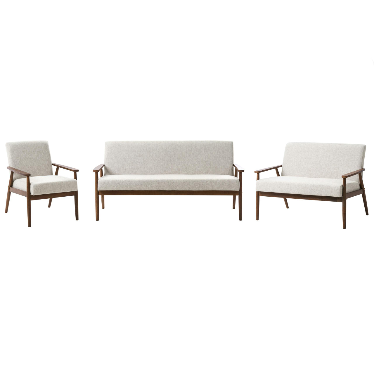 Conjunto de sala de estar 6 lugares ESRUM Tecido Castanho escuro/Cinzento