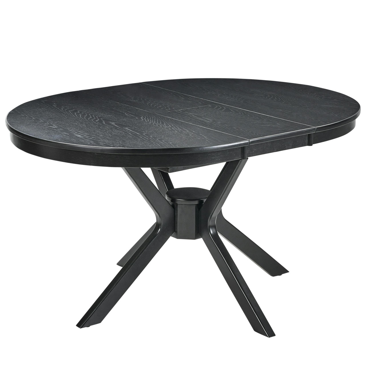 Mesa de jantar extensível TYMIS Carvalho preto 107/137 cm 107 cm