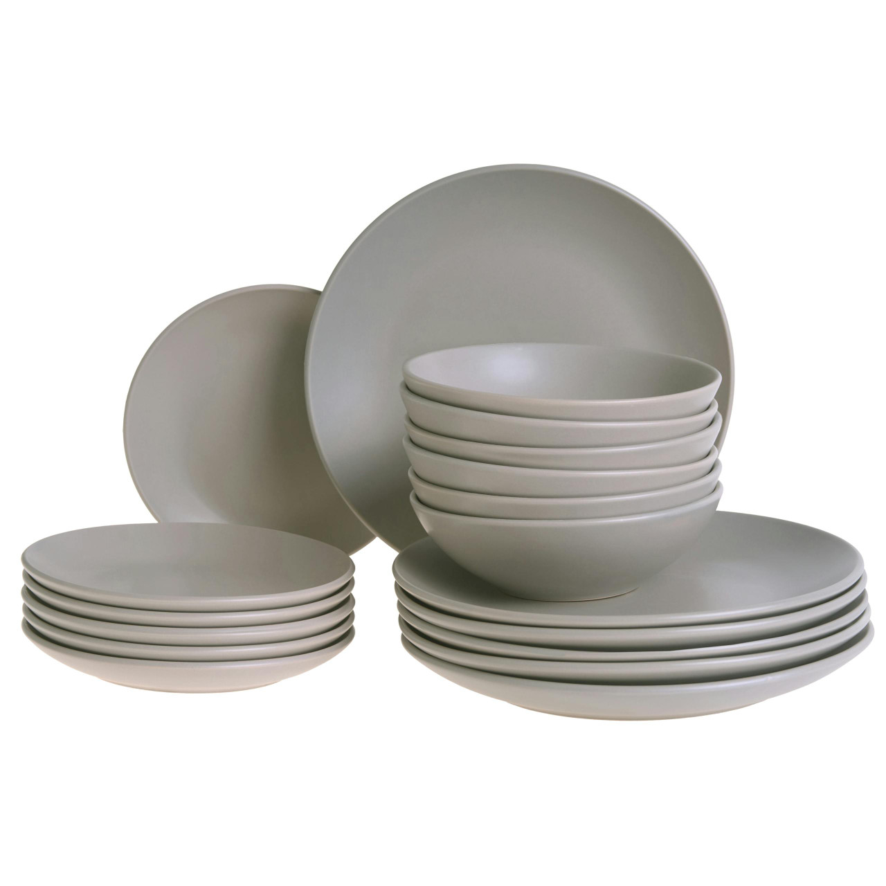 Conjunto de 18 peças de louça VIVANI Grés Cinzento