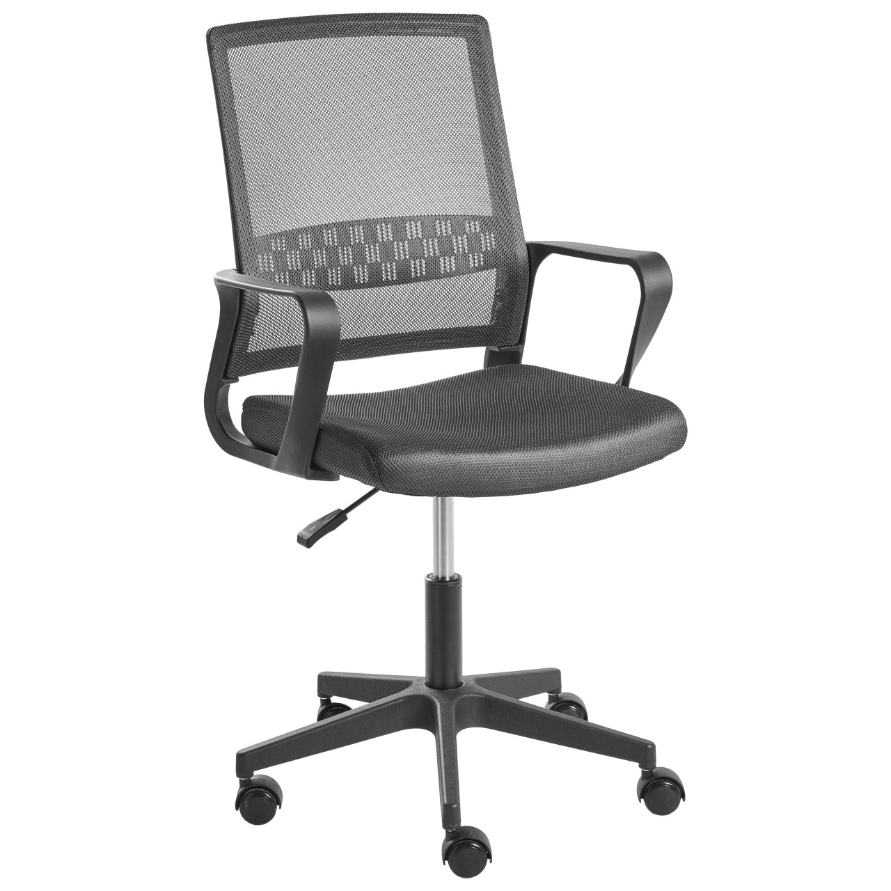 Cadeira de escritório EASE em malha cinzento escuro com apoio de braços