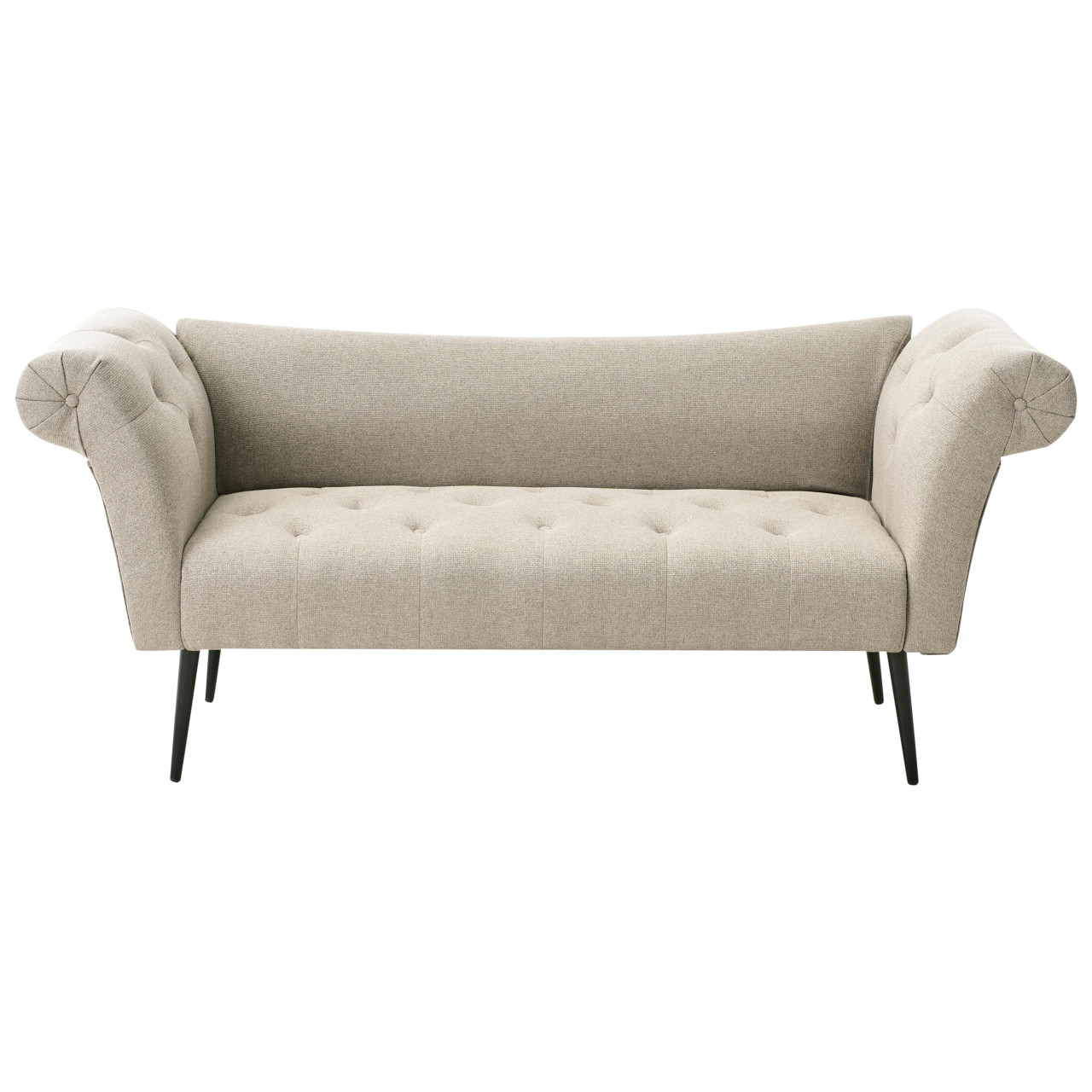 Chaise Longue Beliani Nantilly De Tela Marrón 175x69x76