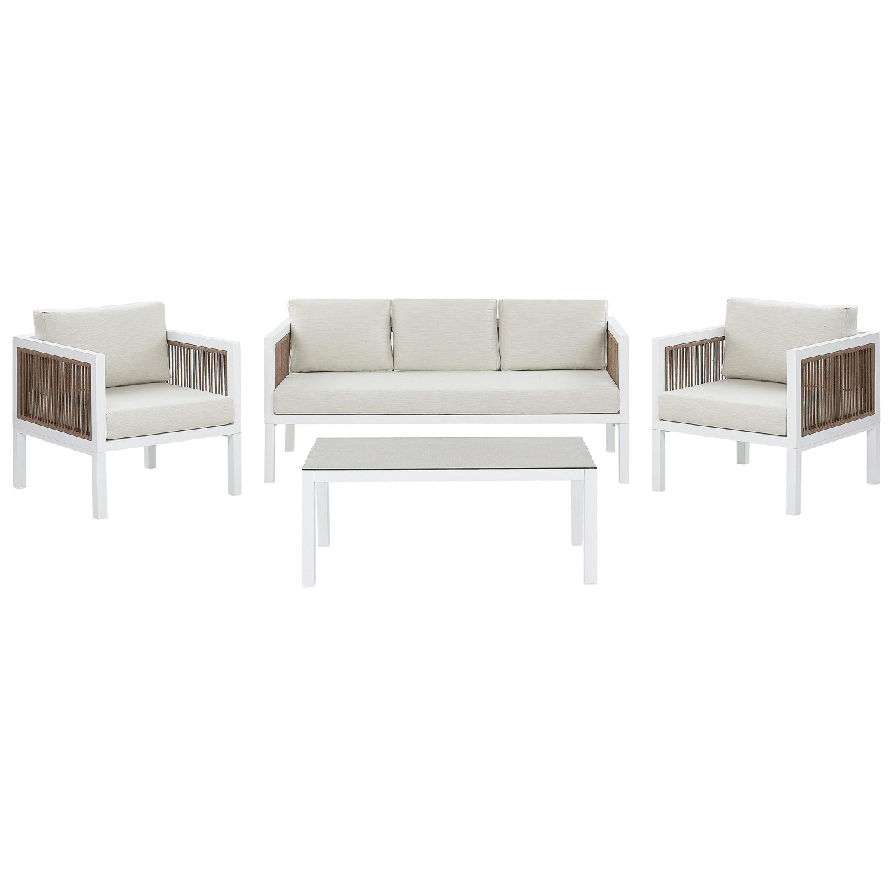 Conjunto de jardim com mesa 5 lugares BORELLO Metal Branco