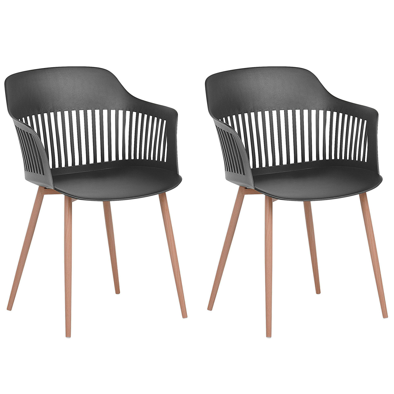 Conjunto de 2 cadeiras de jantar BERECA Preto