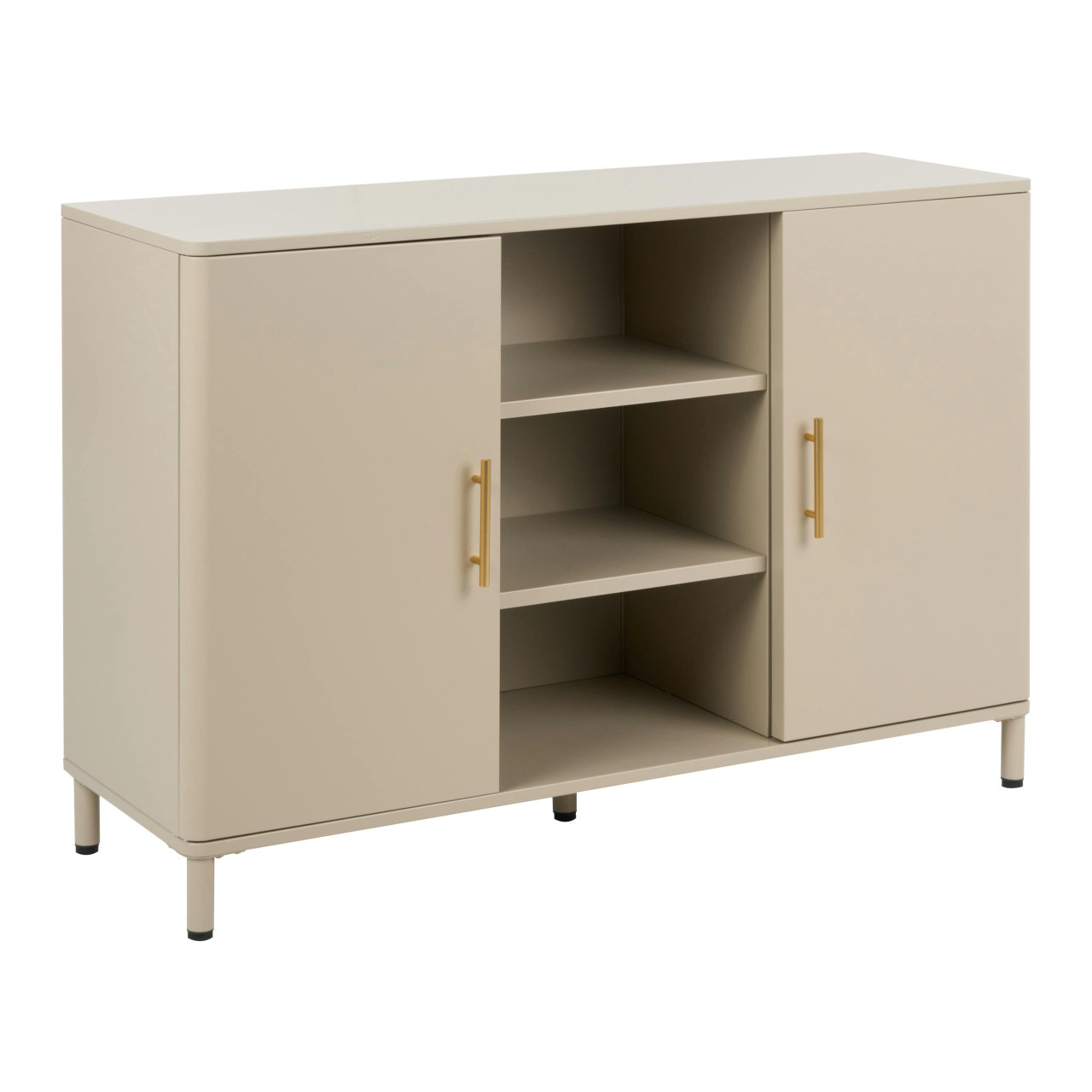 Aparador BELIANI Ombura de Aço Creme 120x40x80