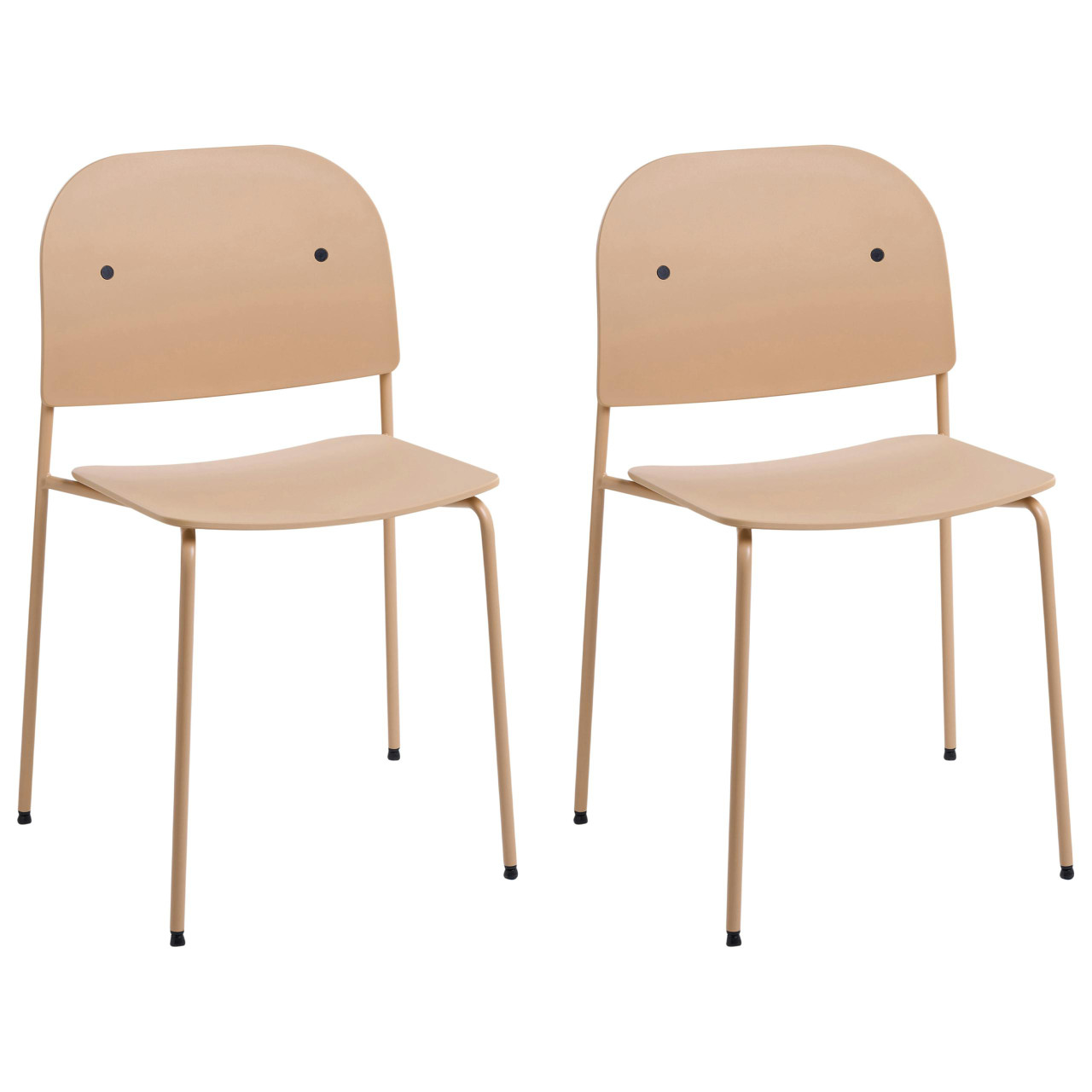 Conjunto de cadeiras em estilo retro industrial monocromático BELIANI Windust de Ferro Creme 51x50x81
