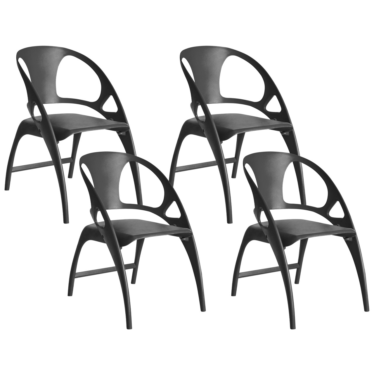 Silla plegable de polipropileno Nemi para interior y exterior - conjunto 4 unidades