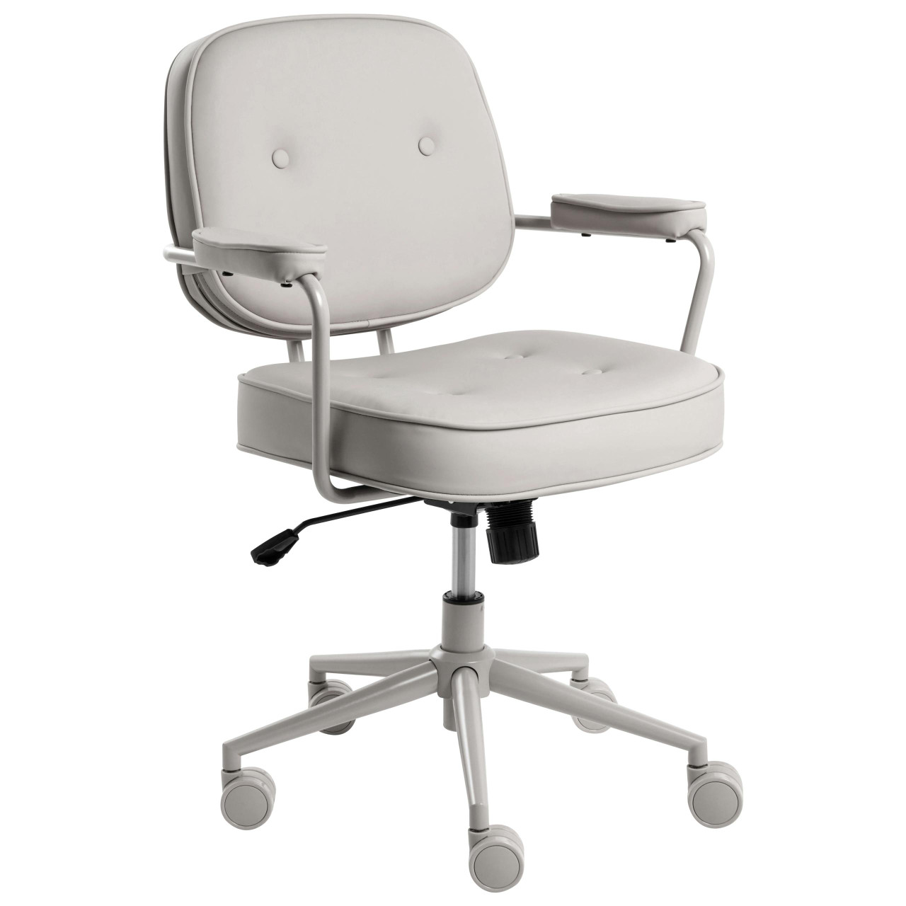 Cadeira home office BELIANI Paramus de Pele sintética Cinzento 60x65x88