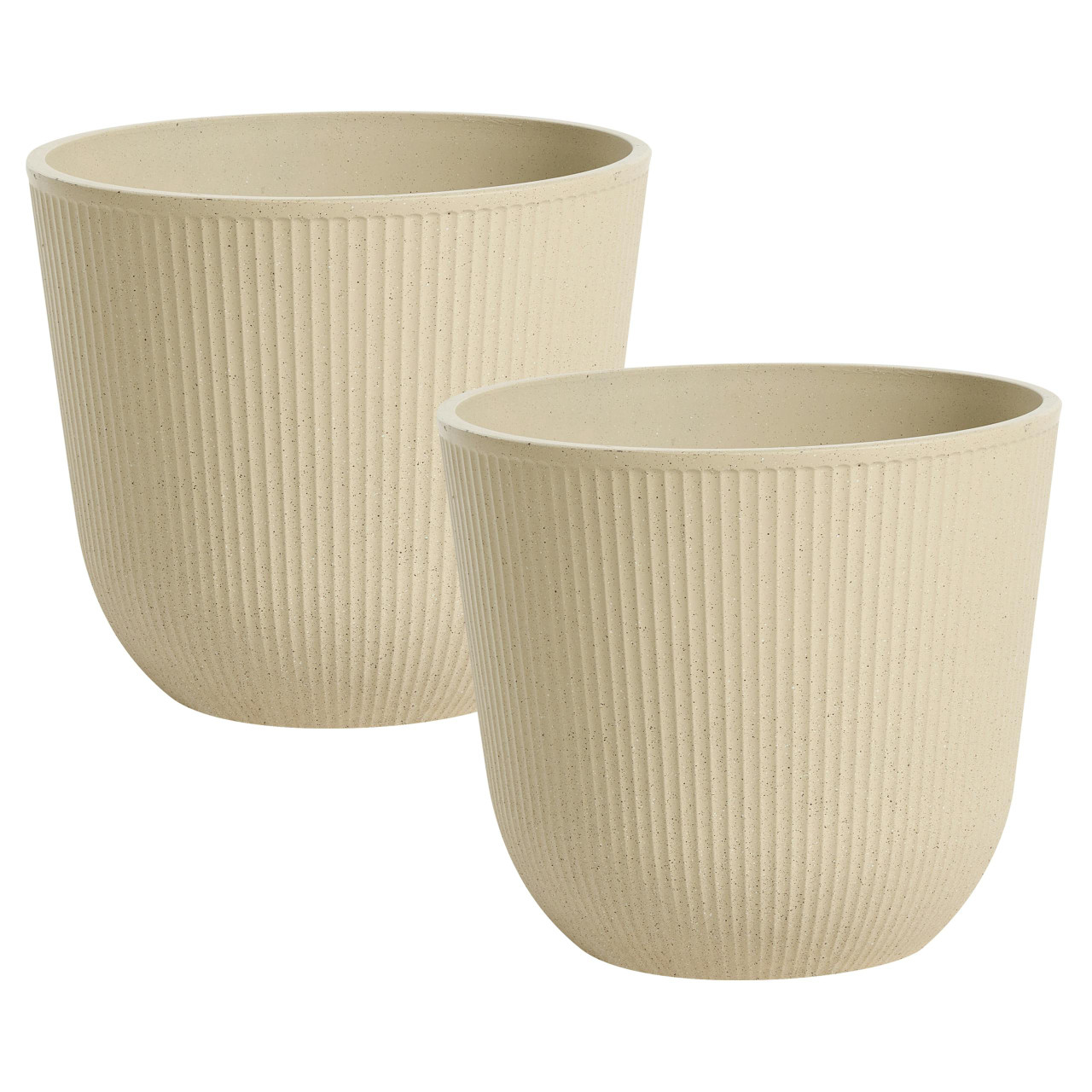 Conjunto de 2 vasos para plantas BELIANI Draba de Material sintético Creme 44x44x40