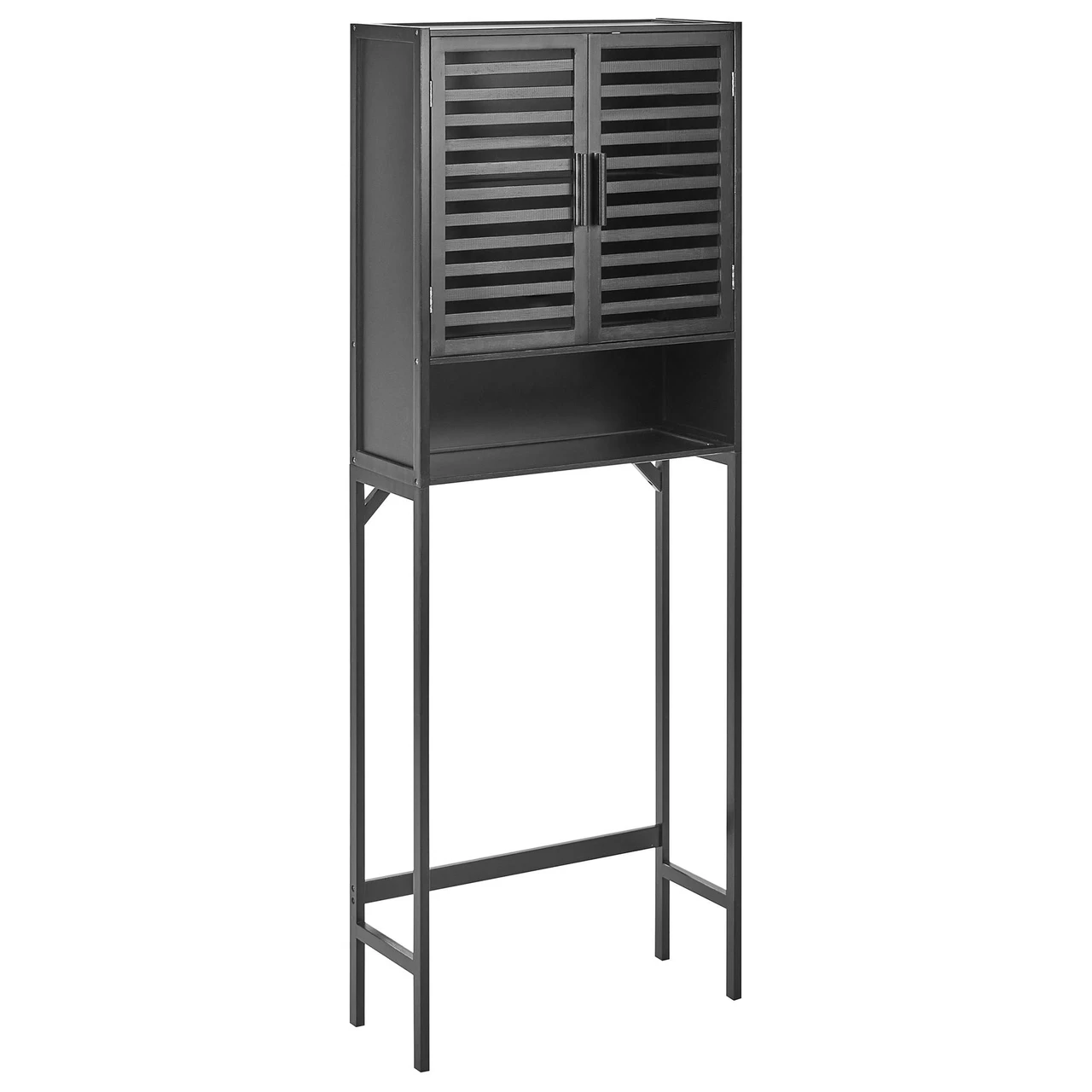Armário de casa de banho OKARCHE Madeira de bambu 63 cm Preto
