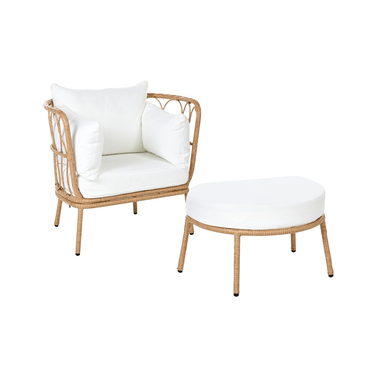 Poltrona de jardim BELIANI Fonni de Ratan sintético Castanho 75x55x85