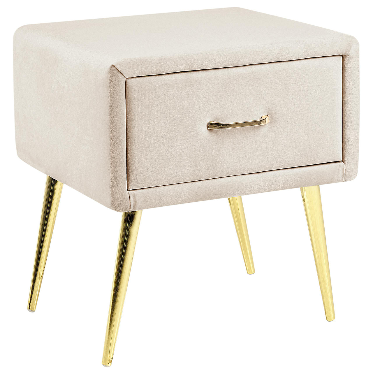 Mesa de cabeceira Flayat em veludo creme