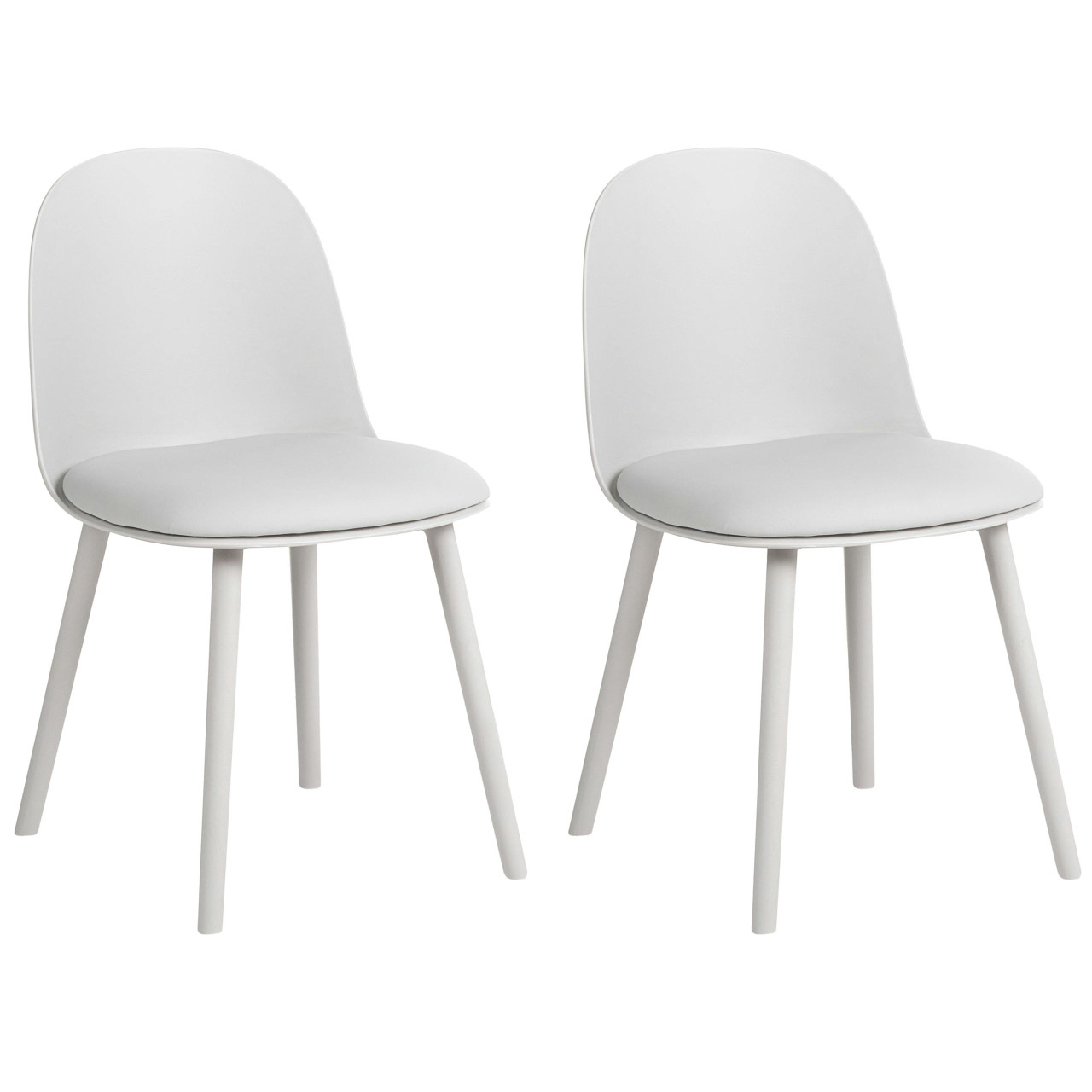 Conjunto moderno de 2 cadeiras em imitação de pele BELIANI Ankeny de Pele sintética Cinzento 46x48x80