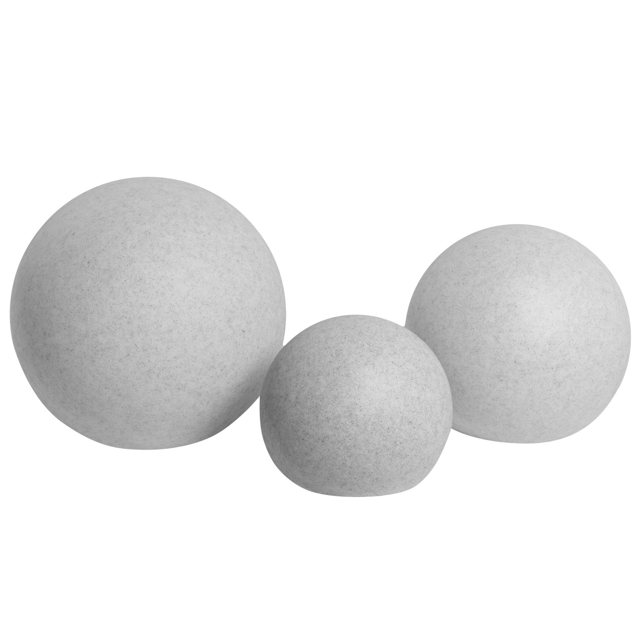 Conjunto de 3 candeeiros esféricos LED para exterior DILLONS Com comando remoto Cinzento claro