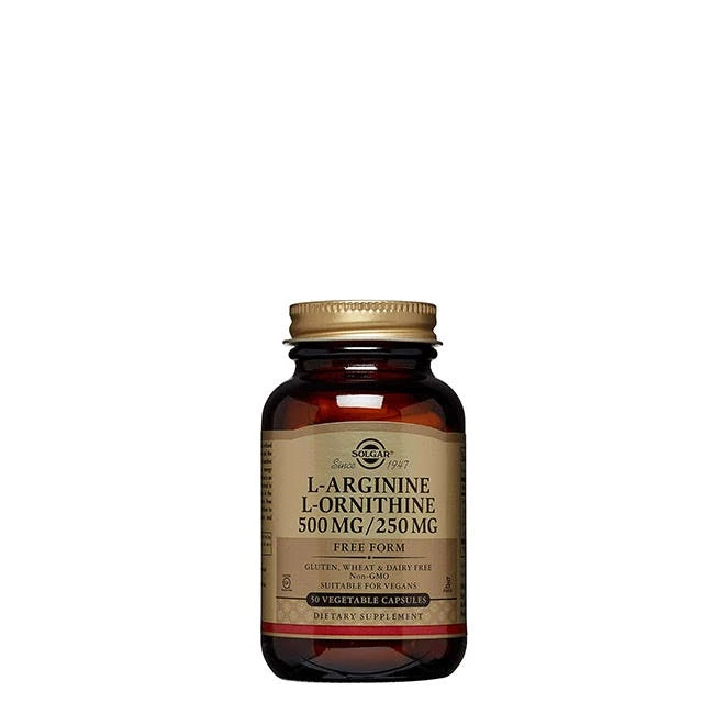 Solgar L-Arginina + L-Ornithine Vegetable Capsules x50
