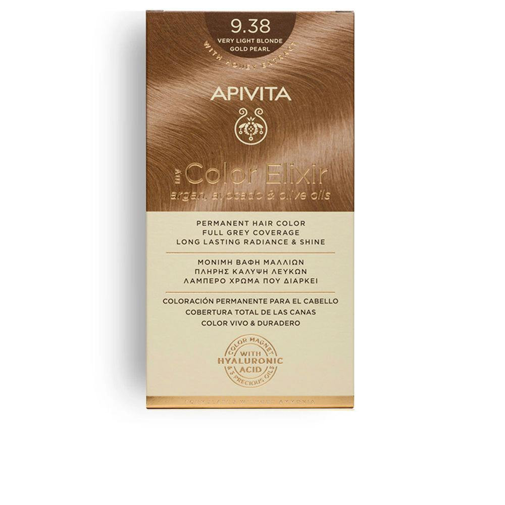 Apivita My Color Elixir Permanent Hair Color 9.38 Very Light Blonde Gold Pearl