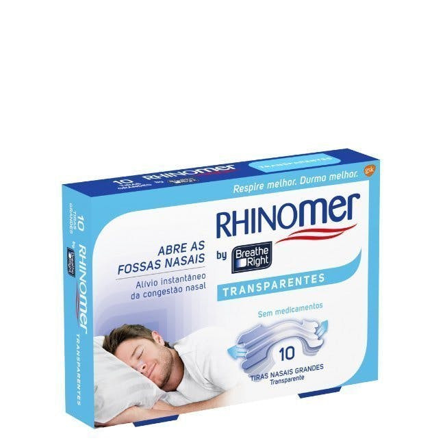 Tiras Nasais BREATHE RIGHT Transparentes Tamanho Grande