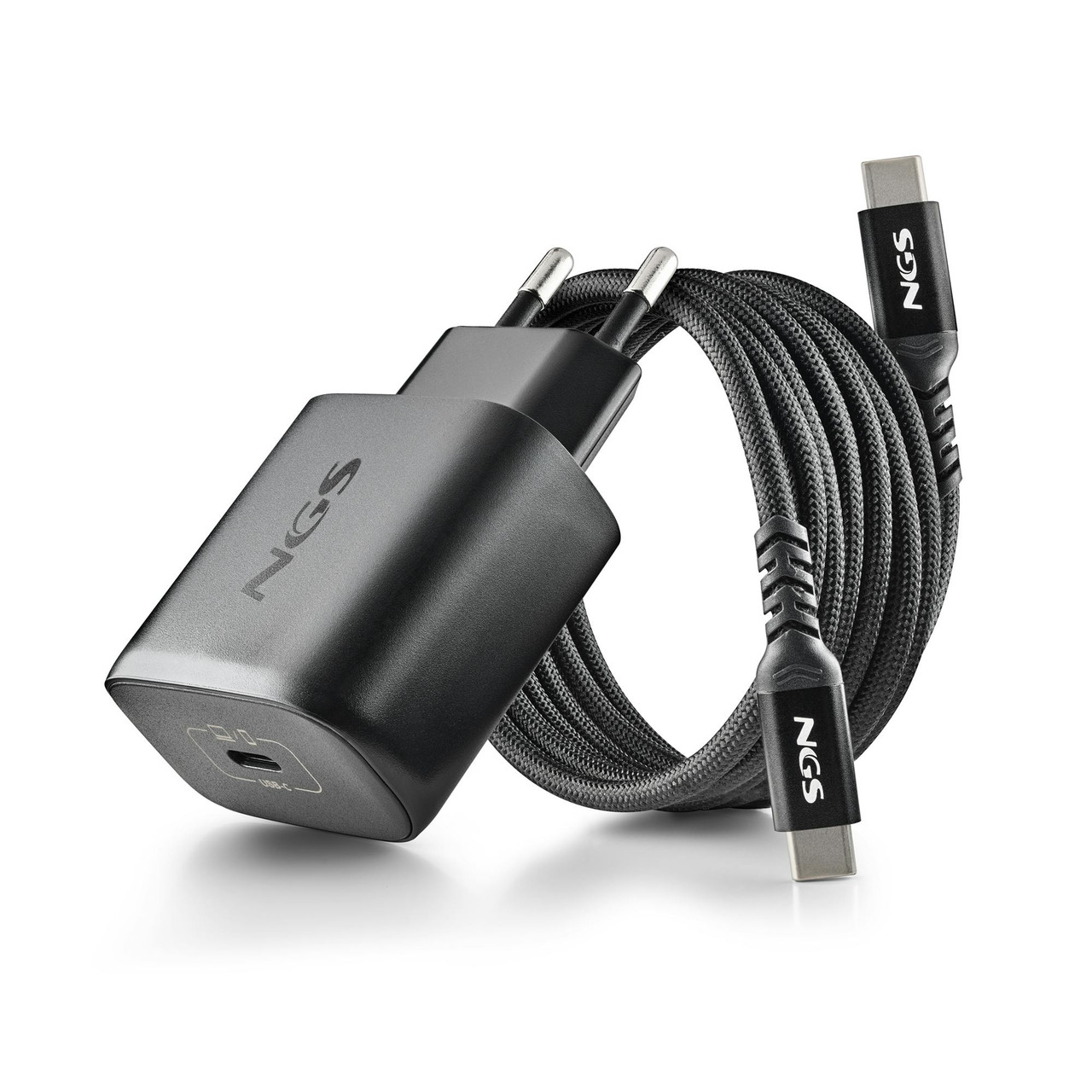 Carregador BUD 45W-C NGS – 45W USB-C PD/PPS + cabo 1.5m, GaN, Preto