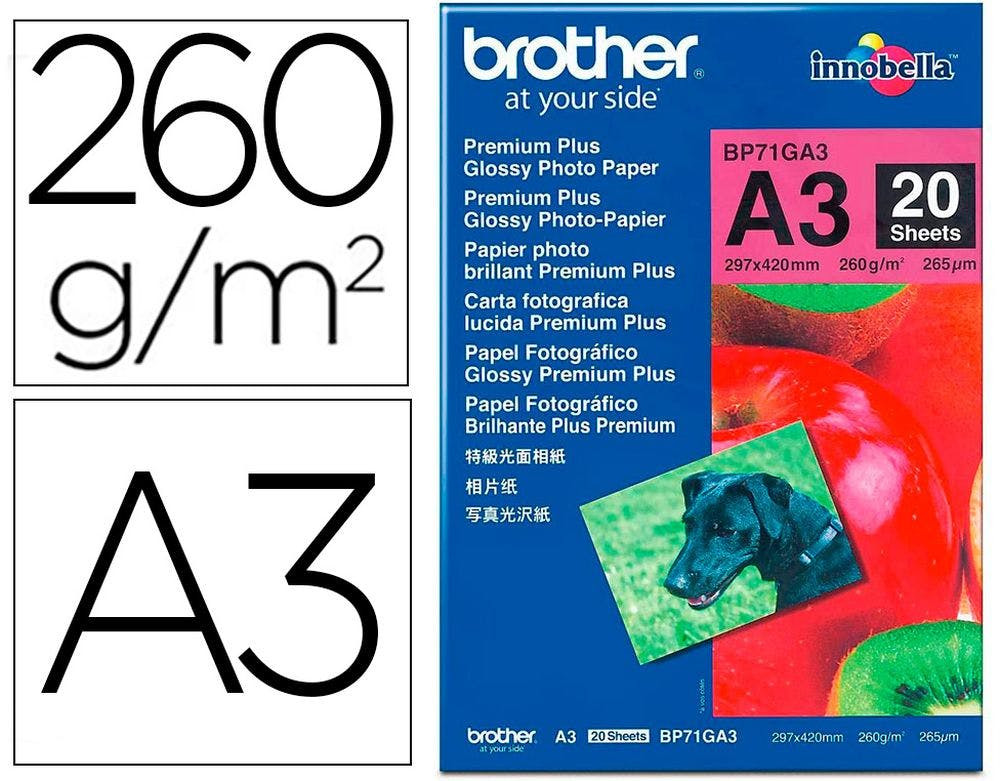 Papel Fotográfico BROTHER Glossy A3