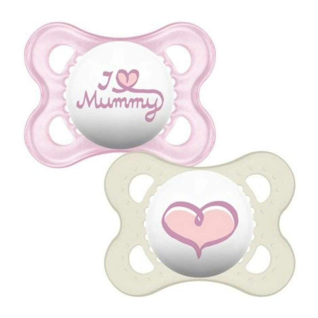 MAM Chupetas Style "I Love" 0m+ - Pack 2x - Rosa