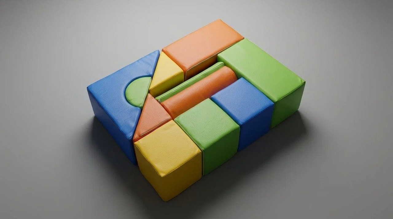 Blocos espuma construção macios 11 peças multicolor