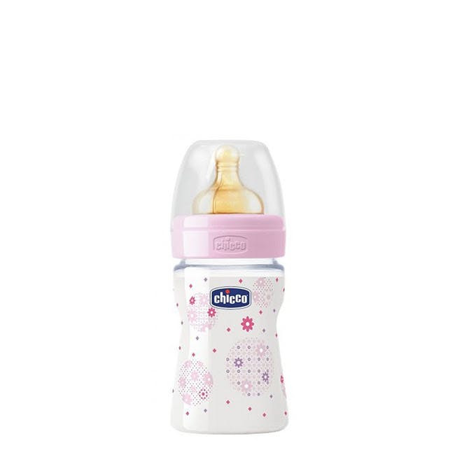 Chicco Benessere Latex Baby Bottle 0M+ Pink 150ml