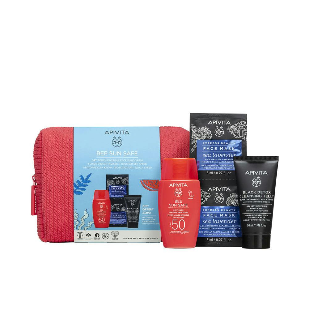 Apivita Bee Sun Fluido Invisivel SPF50 + Máscara + Gel Limpeza Oferta Bolsa