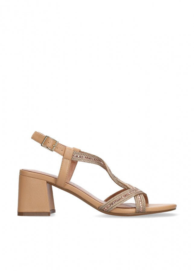 Bibi Lou Ayla Sandalia Tacón Bloque Mujer beige