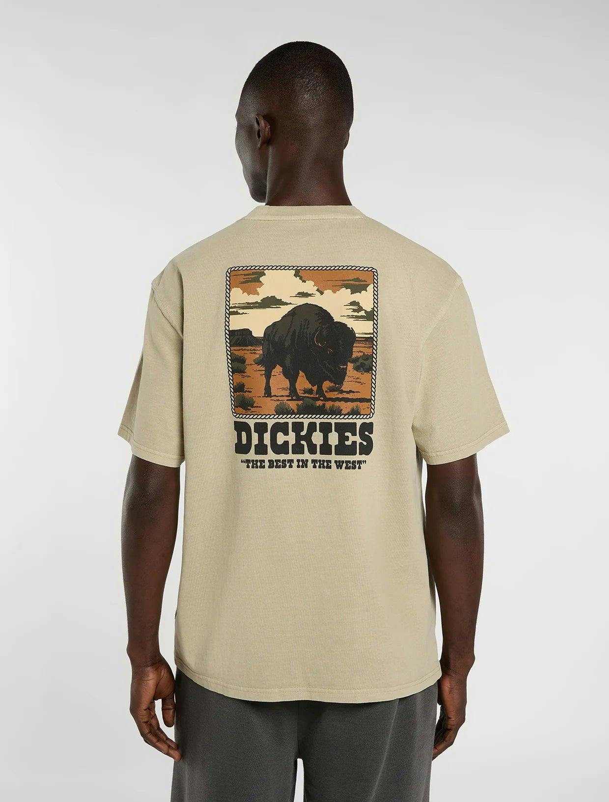 T-shirt Darrtown em algodão tingido com estampa gráfica estilo western