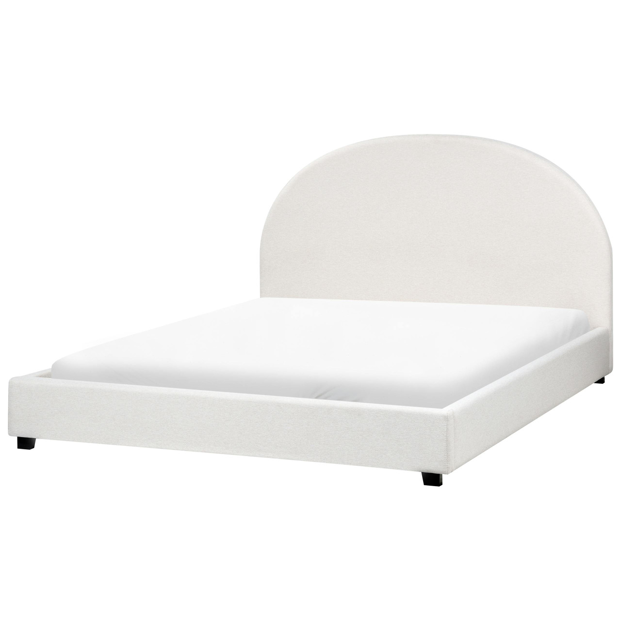 Cama De Agua Beliani Vaucluse De Tela Blanco 174x214x112
