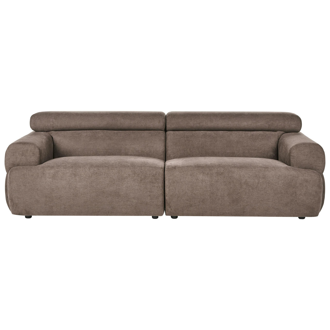 Sofá de 3 lugares BELIANI Hovden de Tecido Castanho 210x95x69