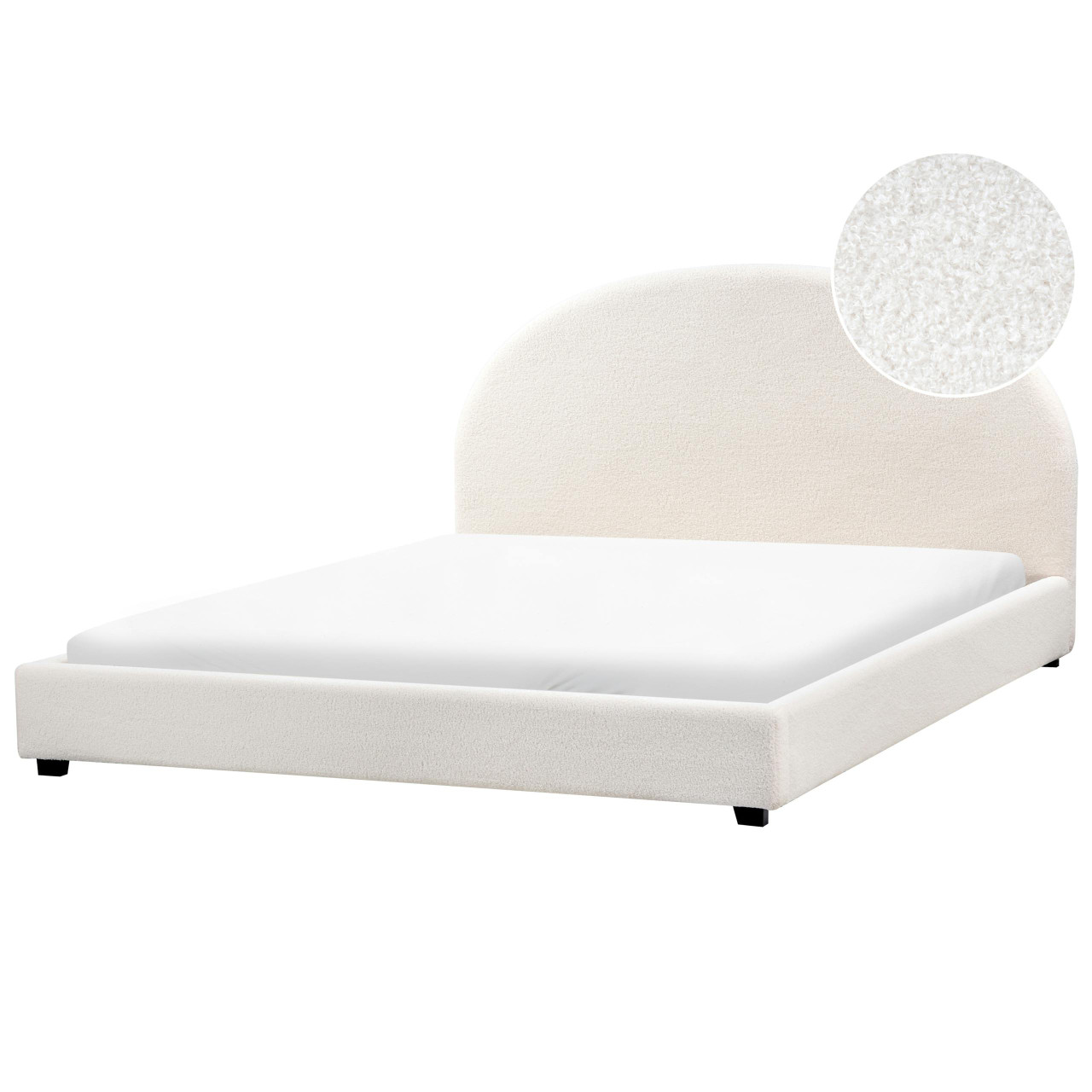 Cama de água Bouclé VAUCLUSE 180 x 200 cm Branco creme