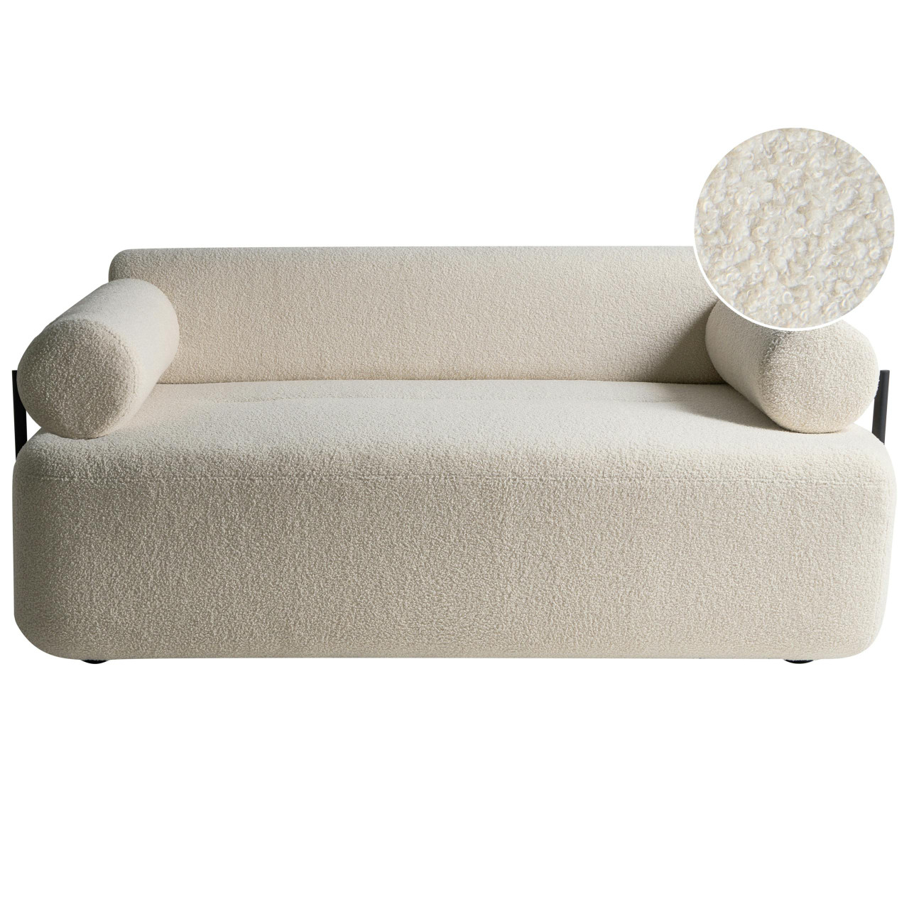 Sofá 2 lugares ELVA Bouclé Branco creme