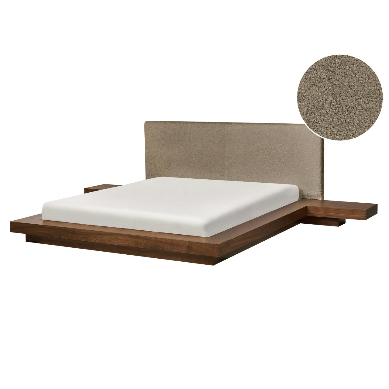 Cama de água BELIANI Zen de MDF Castanho 160x200