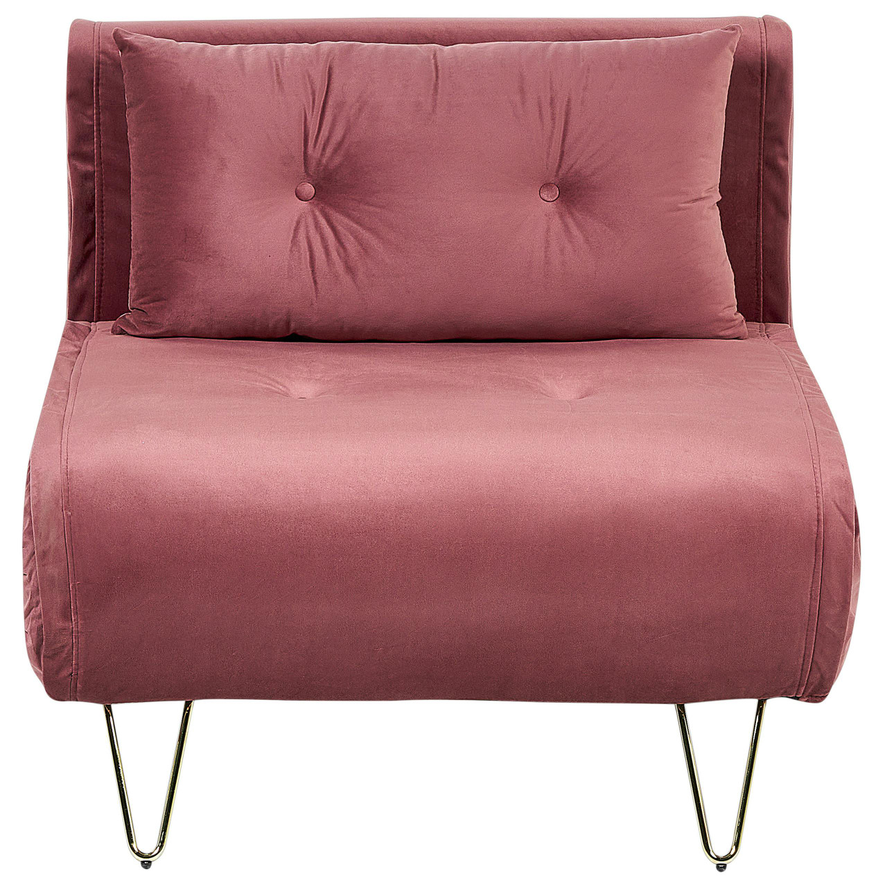Sofá-cama Vestfold em veludo rosa