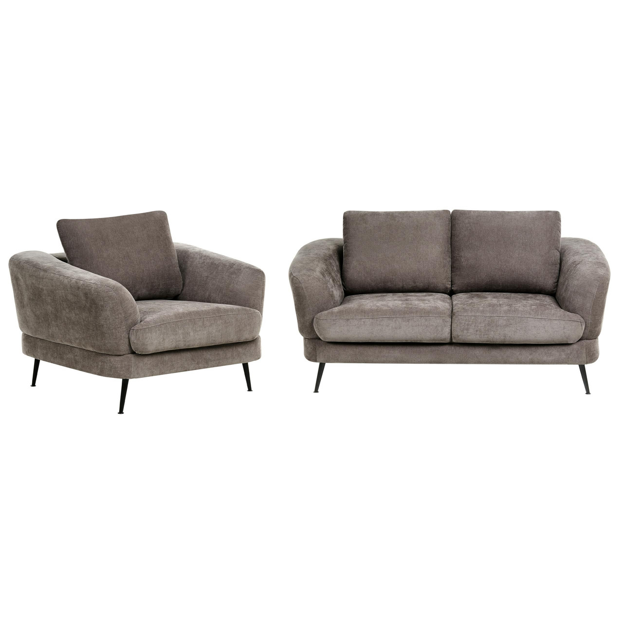 Conjunto de sala de estar 3 lugares KJAER Chenille Taupe