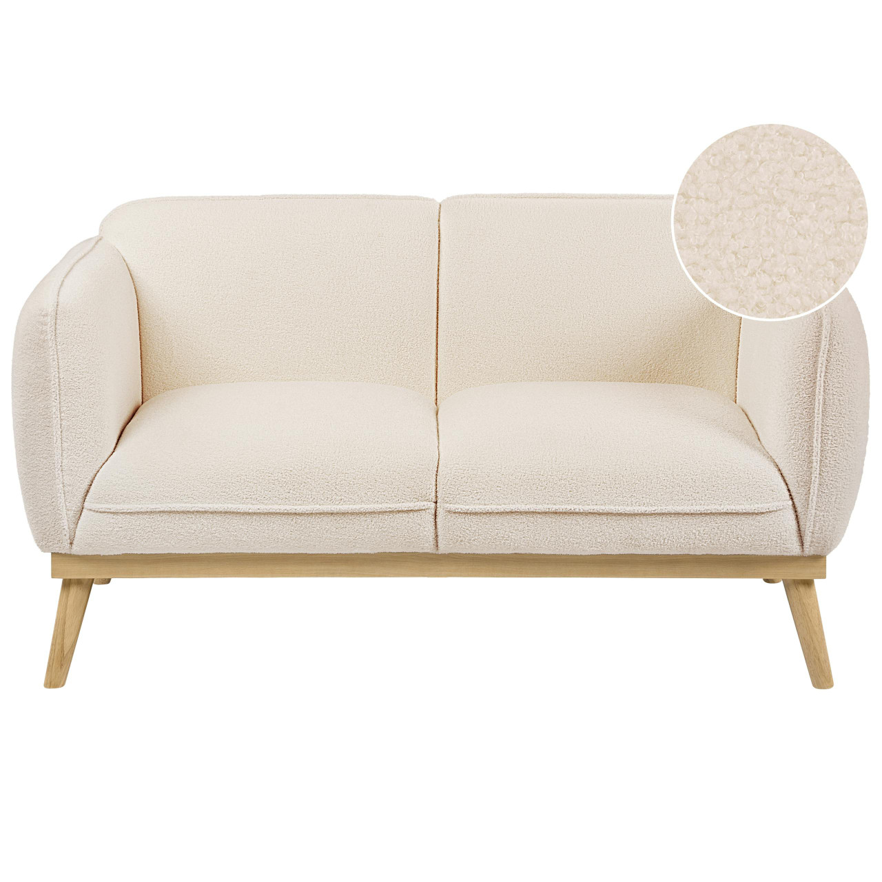 Sofá de 2 lugares BELIANI Ljung de Bouclé Creme 160x82