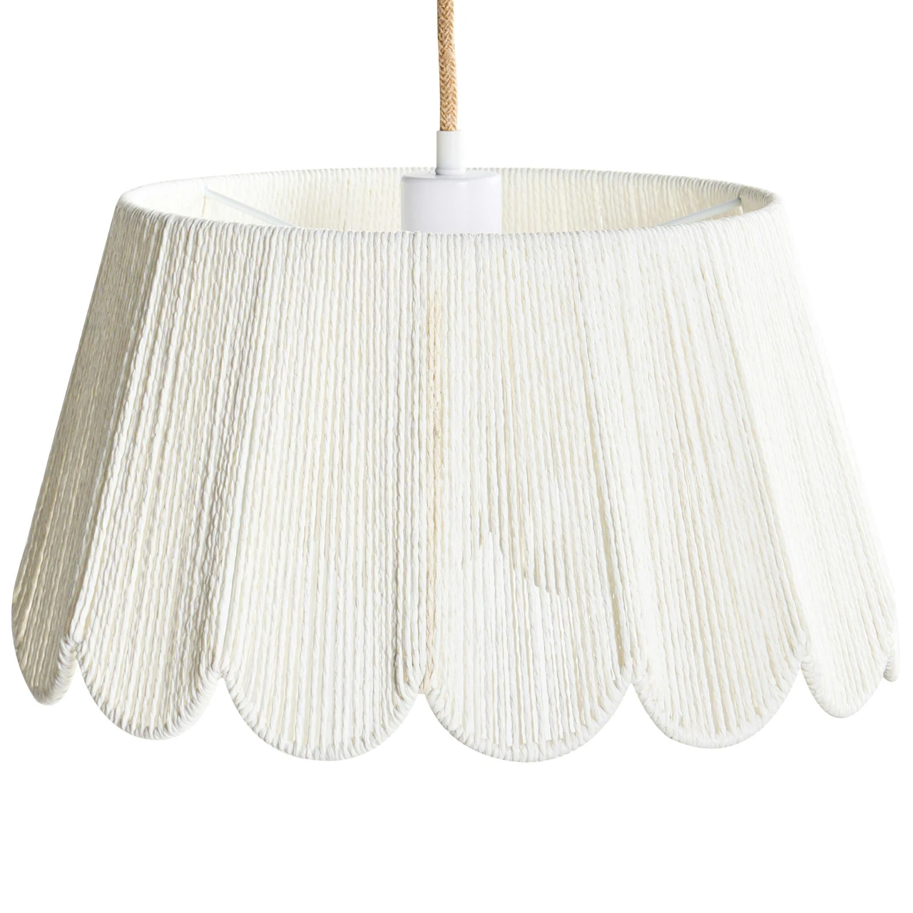 Candeeiro suspenso SEBAKWE Corda de papel Creme claro