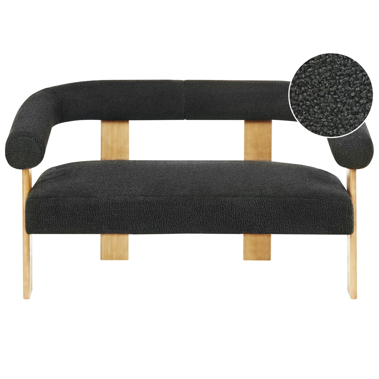 Sofá 2 lugares Ilbro bouclé negro