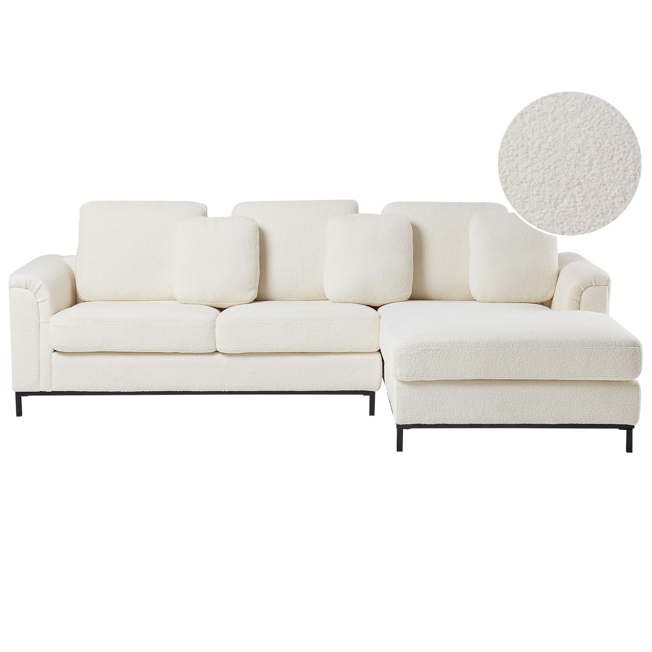 Sofá de canto Oslo em bouclé branco