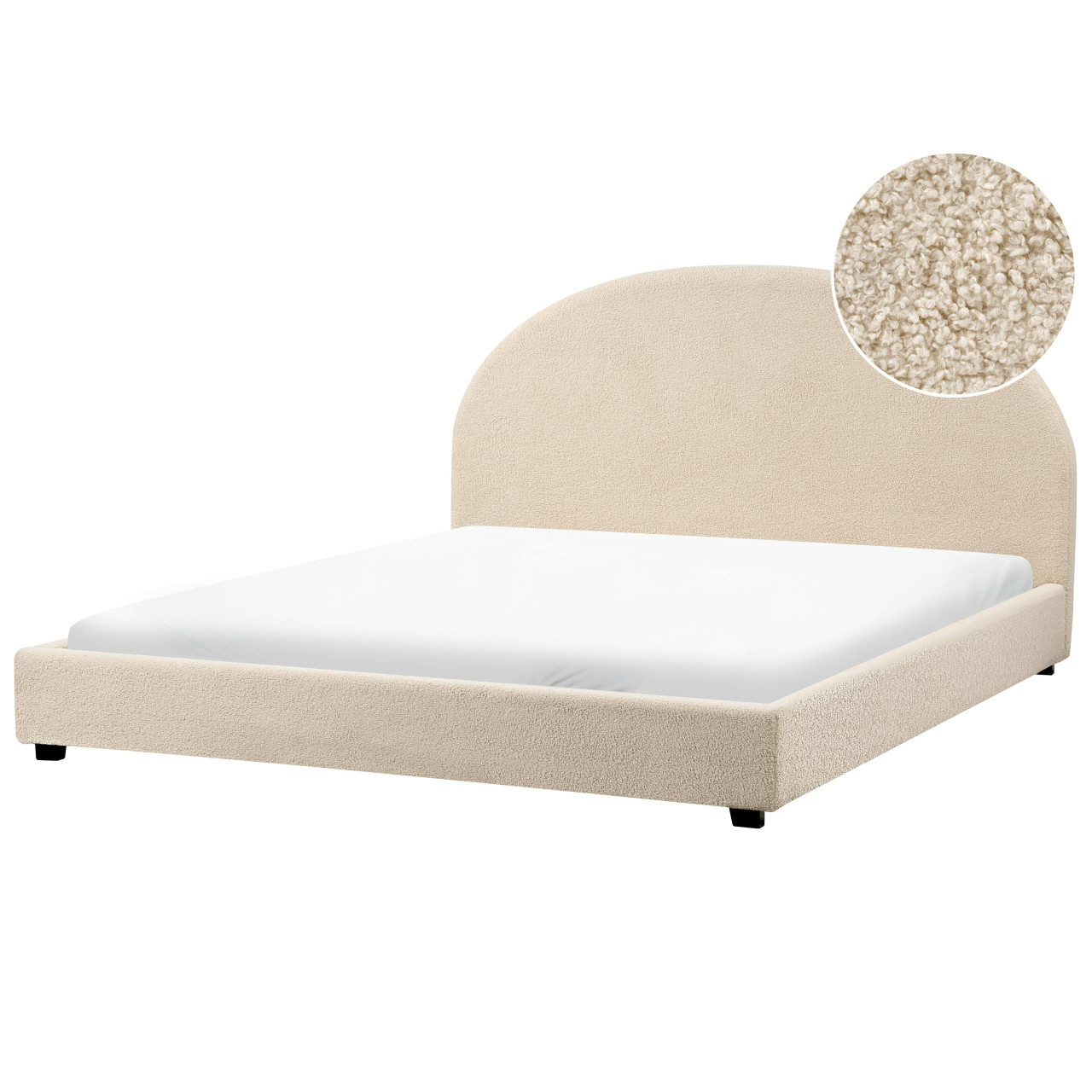 Cama de água Bouclé VAUCLUSE 180 x 200 cm Creme