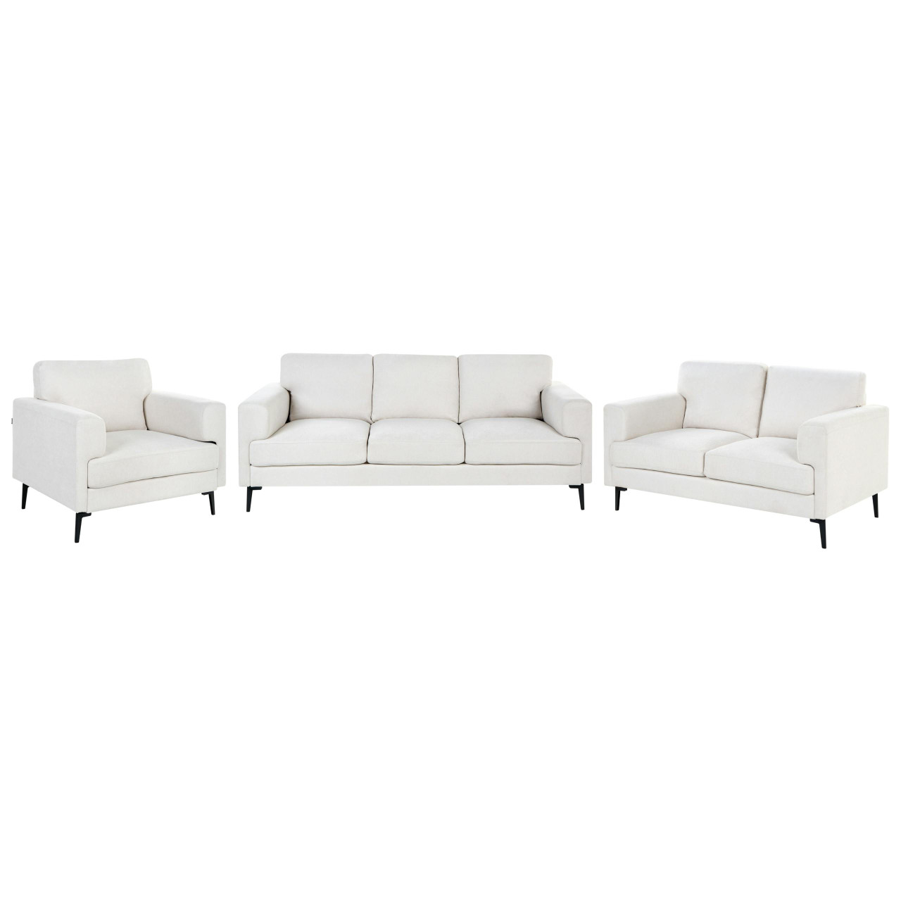 Conjunto de sala de estar 6 lugares LOUSTO Tecido Creme claro