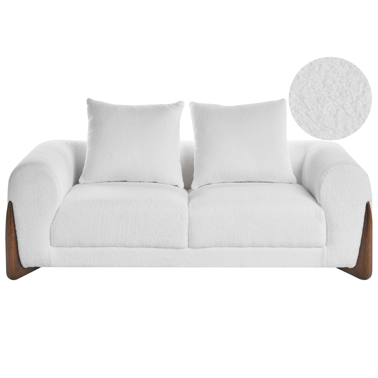 Sofá 2 lugares VINLIDEN Bouclé Branco